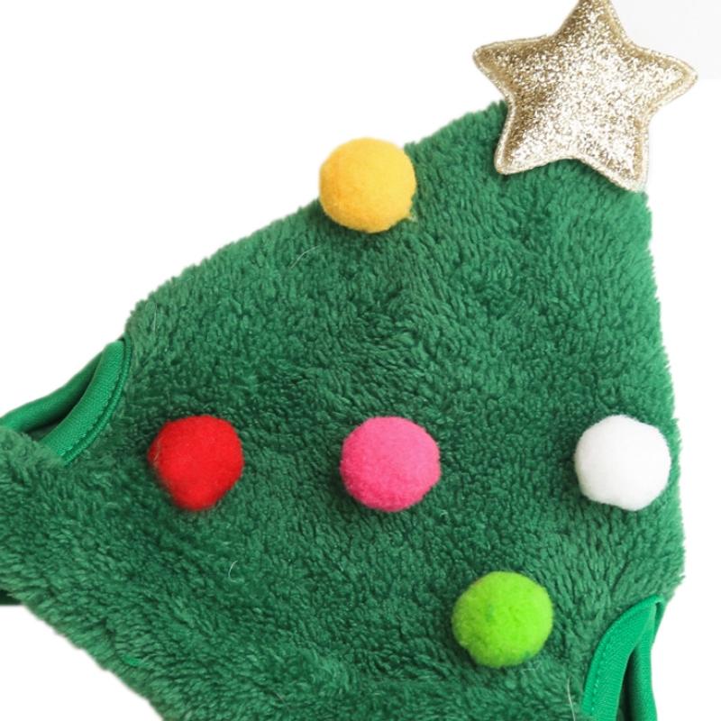 Pet Christmas Hat Saliva Festive Dressing Supplies Bibs Red