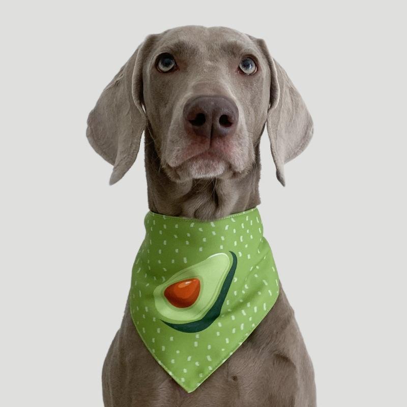 Refreshing Avocado Pet Scarf Three-Layer Thickened Waterproof Saliva Towel - Size Xl