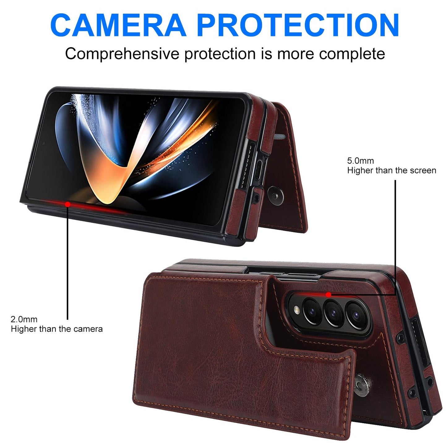 Full Coverage Double Buckle Phone Case for Samsung Galaxy z Fold 4 - Black