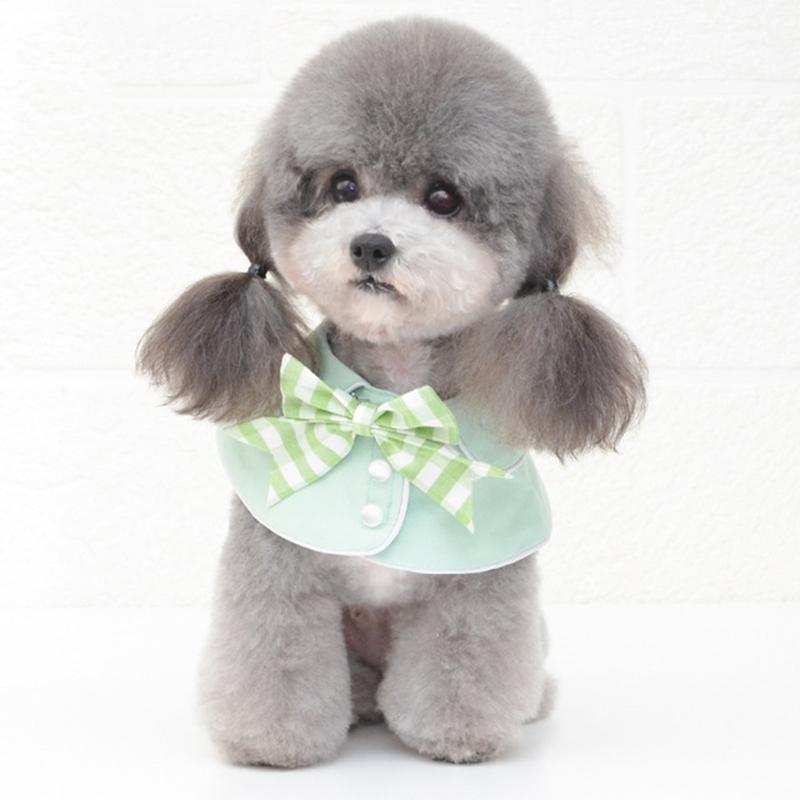Pet Accessories Dog Small Shawl Bib Saliva Towel Triangle Scarf - Size M - Light Blue