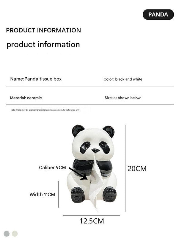 Ceramic Panda Tissue Box Holder
