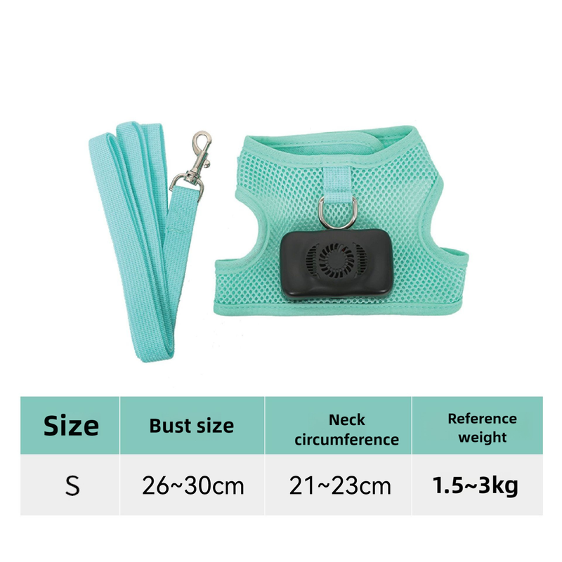 Size S Green Pet Cooling Harness