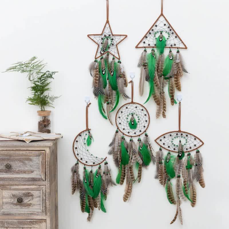 Triangles Boho Forest Dreamcatcher Wind Chime Pendant - INS Style Moonlit Serenity Decor