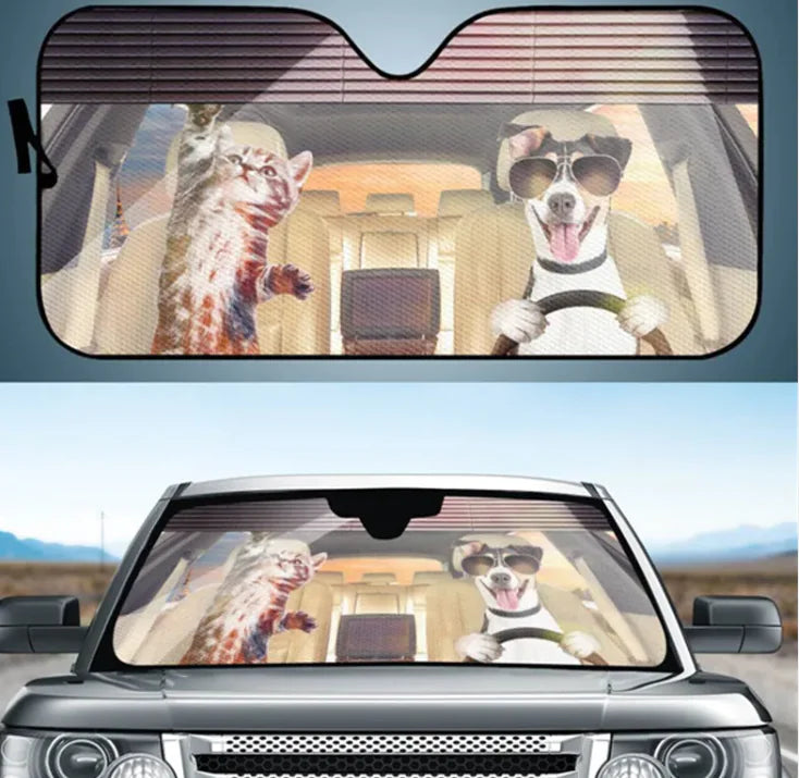 Windscreen Sunshade Front Gear Heat Insulation Free Punch