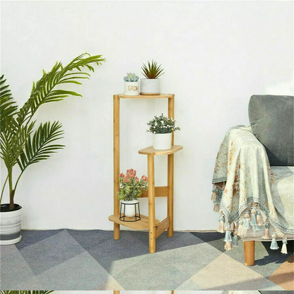 3 Tier Bamboo Tall Corner Plant Rack Planter Stand Flower Pot Holder_6