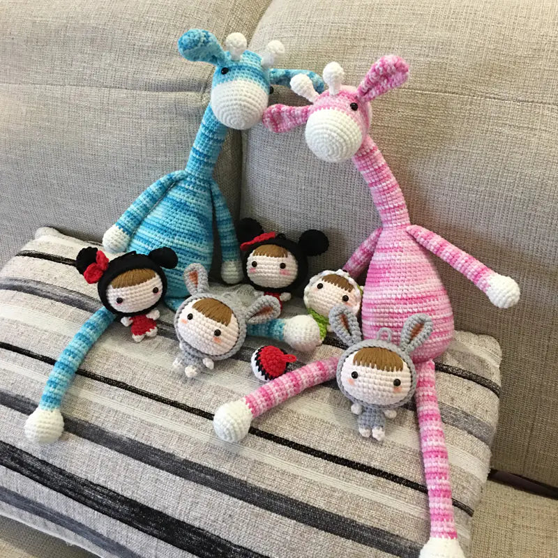 Handmade Crochet Giraffe DIY Kit with Yarn Materials