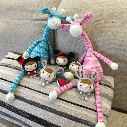 Handmade Crochet Giraffe DIY Kit with Yarn Materials