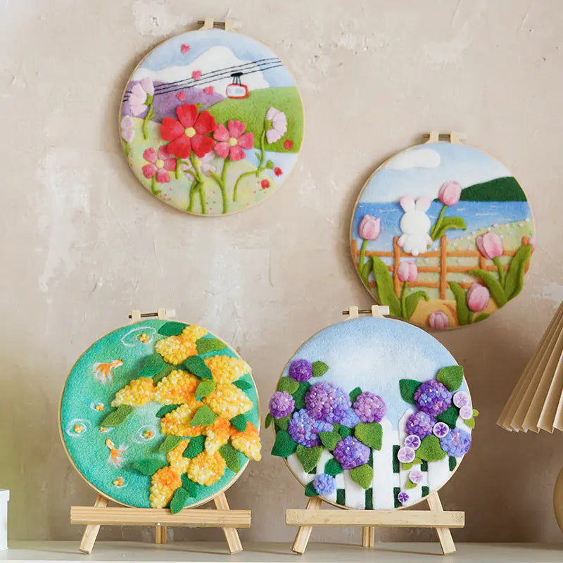 Wool Felt Embroidery Photo Frame DIY Handmade Kit