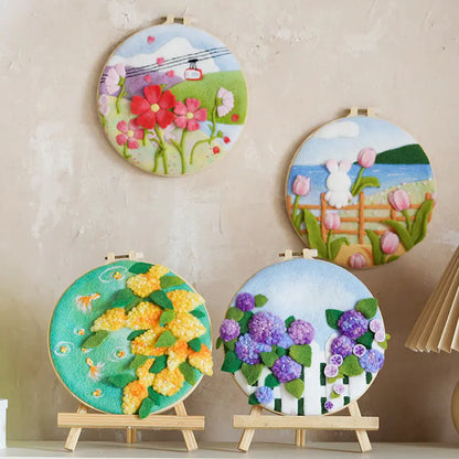 Wool Felt Embroidery Photo Frame DIY Handmade Kit
