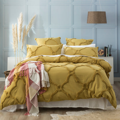 Moroccan 100% Cotton Chenille Vintage Washed Tufted Willow Quilt Cover Set by Renee Taylor Super King