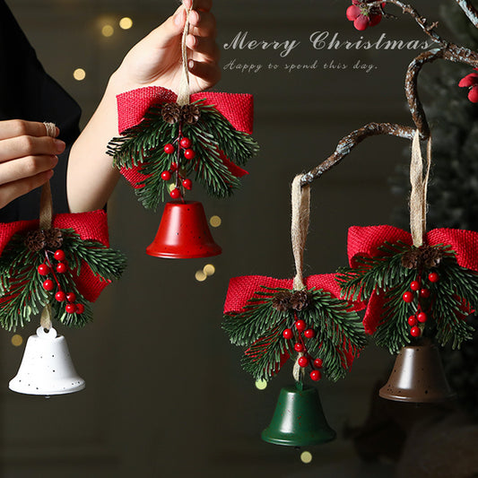 Christmas gift Christmas Bell Bow Pendant four pieces
