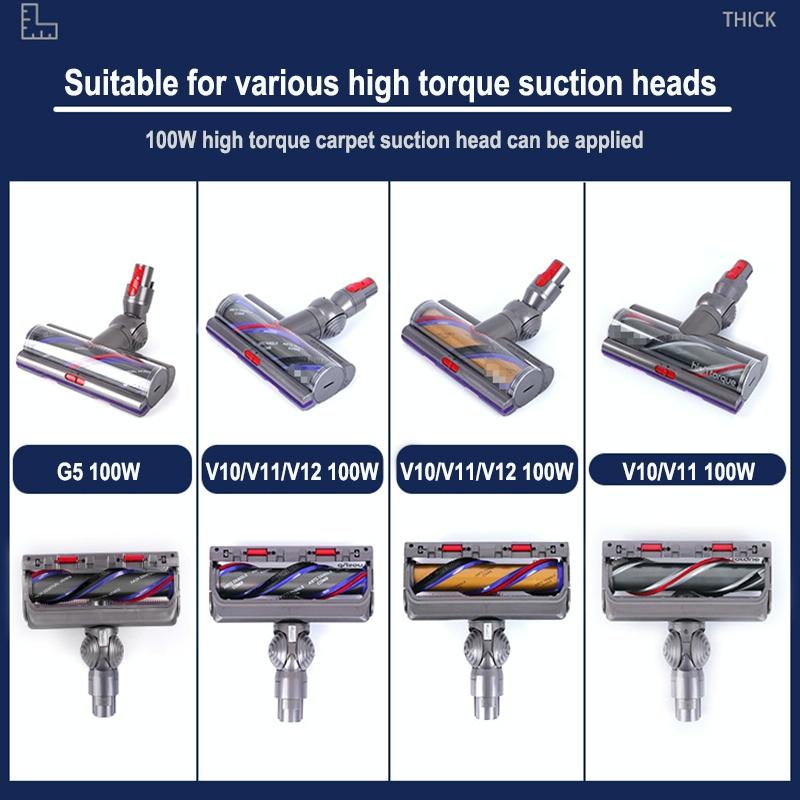 Powerful 100w Suction Head for Dyson V10 / V11 with V-ball Wheels