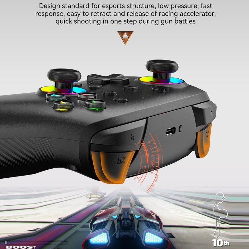 Wireless Gamepad for Nintendo Switch / Pro - Tooth Design - Tbd0603716901 Black Gold