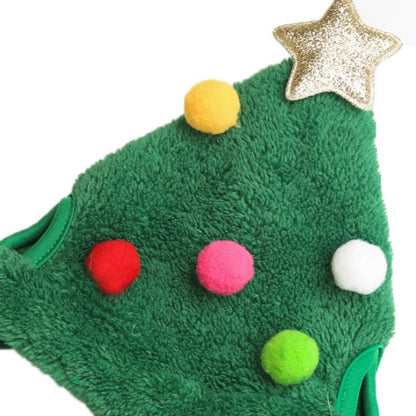 Pet Christmas Hat Saliva Festive Dressing Supplies Bibs Red