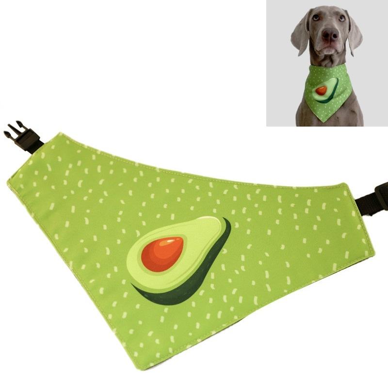 Refreshing Avocado Pet Scarf Three-Layer Thickened Waterproof Saliva Towel - Size S