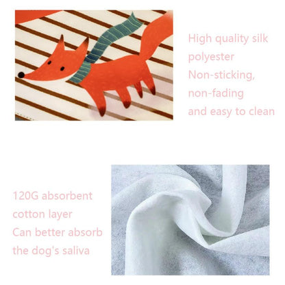 Refreshing Avocado Pet Scarf Three-Layer Thickened Waterproof Saliva Towel - Size S