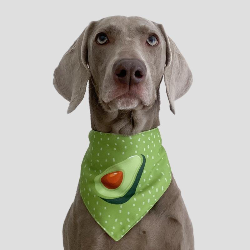 Refreshing Avocado Pet Scarf Three-Layer Thickened Waterproof Saliva Towel - Size S