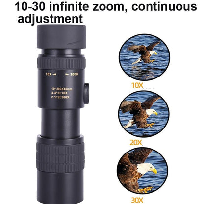 High Definition Monocular Telescope With Photo Holder & Tripod - 10-300X40