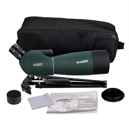 High Definition Birding Scope with Tripod - 25-75x70 - Green Film - 19Mm Eyepiece Red Film