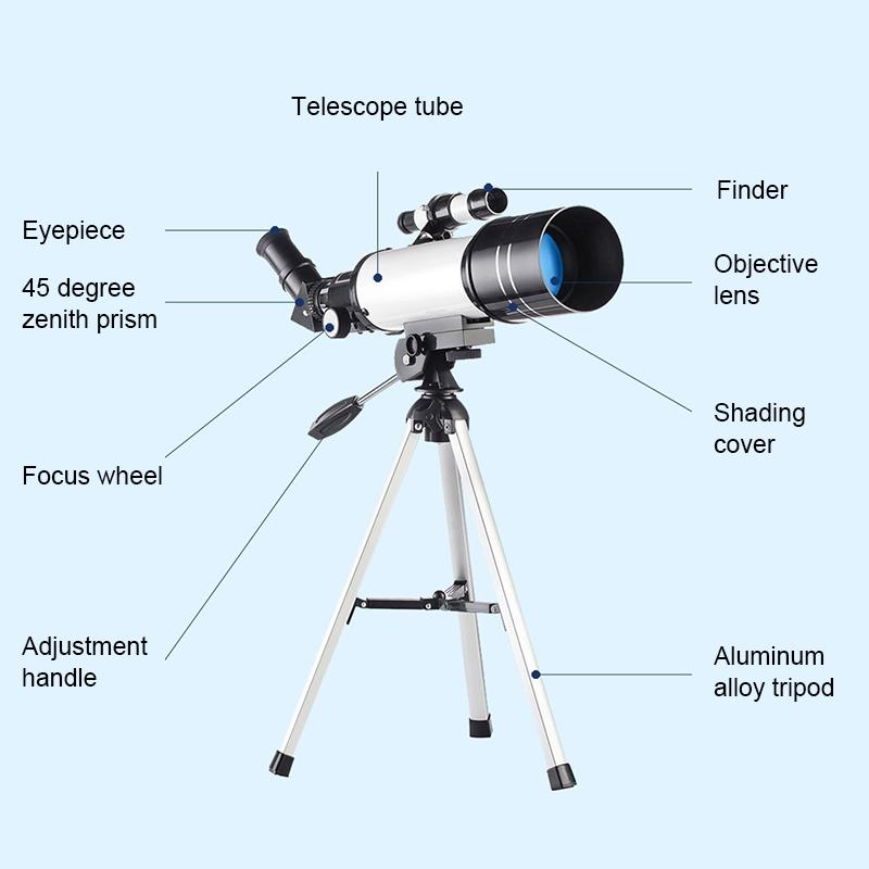 High Definition High Times Astronomical Telescope with Tripod - 16x / 66x70