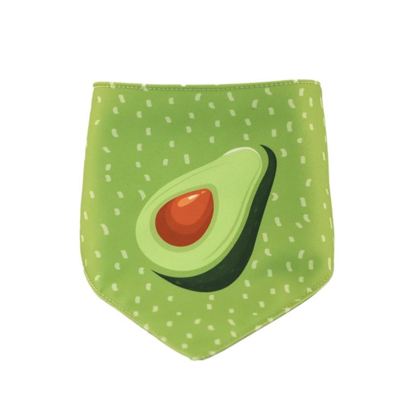 Refreshing Avocado Pet Scarf Three-Layer Thickened Waterproof Saliva Towel - Size M