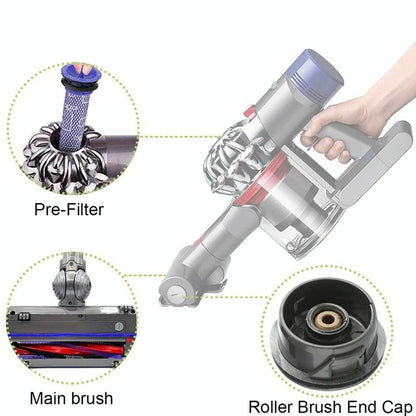 Roller Bar Brush Head for Dyson V6 Dc59 Dc62 Sv03 Vacuum Cleaner - End Cap
