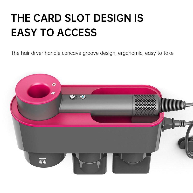 Wall Mounted Hair Dryer Bracket Storage Rack Black Nickel - With Hand Dryer Elegant Bronze