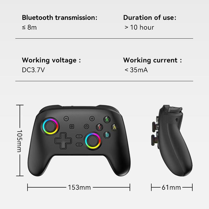 Wireless Gamepad for Nintendo Switch / Pro - Tooth Design - Tbd0603716903 Black