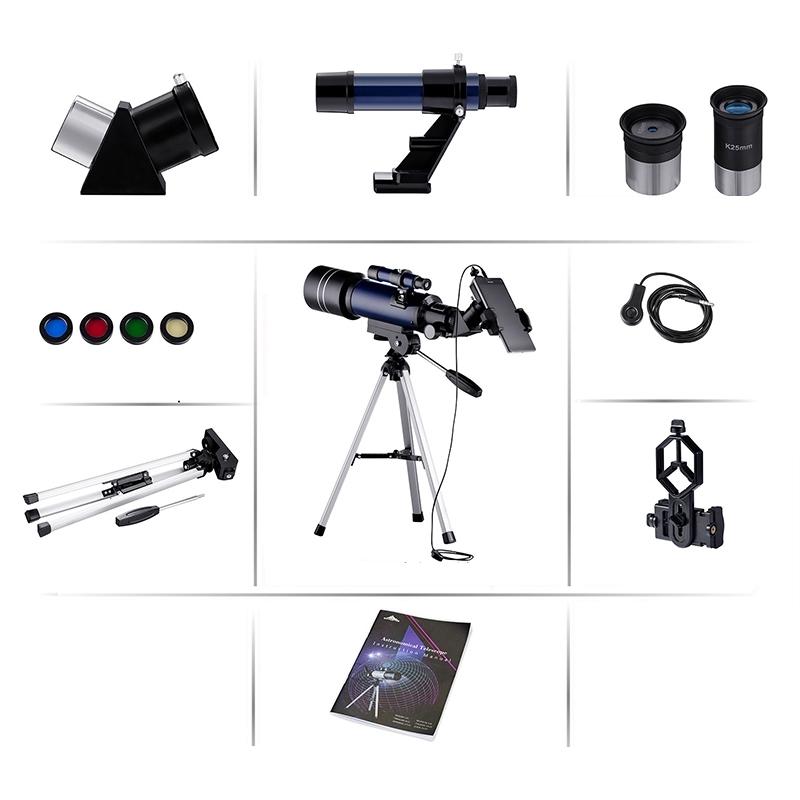 High Definition Astronomical Telescope with Tripod and Phone Clip - Dark Blue