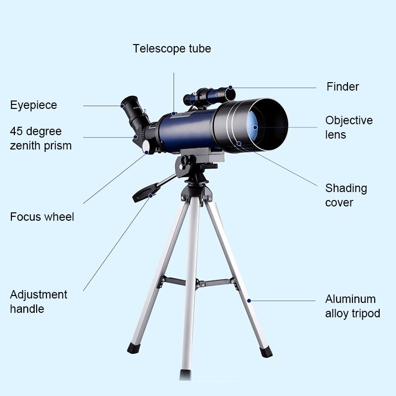 High Definition Astronomical Telescope with Tripod and Phone Clip - Dark Blue