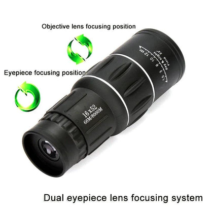High Definition Monocular Telescope For Outdoor Bird Viewing - 16X52 Green Film - 16X52 With Clip+Tripod