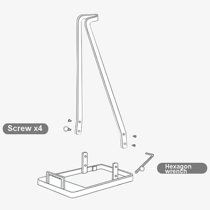 Non-punch Storage Bracket for Dyson Vacuum - Universal Floor Mount Black