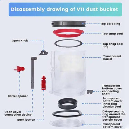 Vacuum Parts High Quality Replacement For Efficient Cleaning - For Dyson V12 Dust Bin Red Silicone Ring