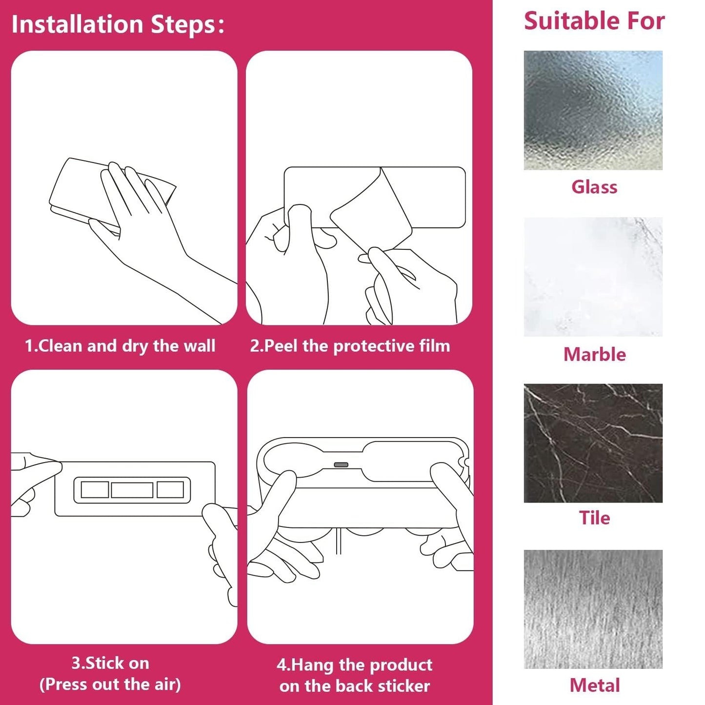 Wall Mounted Hair Dryer Bracket Storage Rack Black Nickel - Ordinary Red