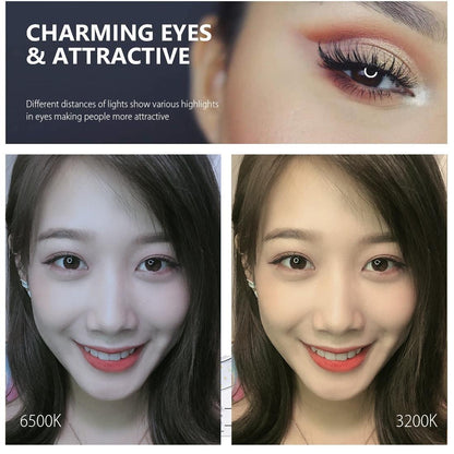 Live Broadcast Dual Phone Bracket with 1.1m Tripod & 6.2 Inch Led Ring Light Kit