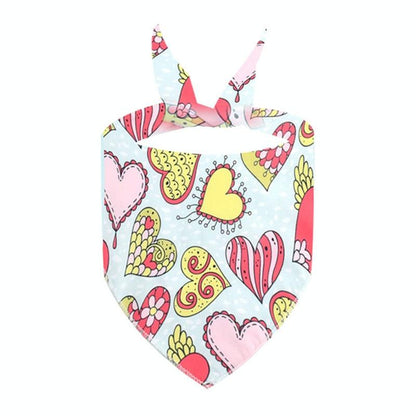 Cute Pet Triangle Towel Bib Cartoon Cats And Dogs Drool Towel Scarf - Size 01 - 07