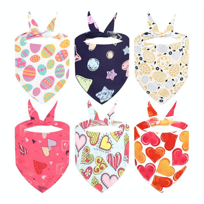 Cute Pet Triangle Towel Bib Cartoon Cats And Dogs Drool Towel Scarf - Size 01 - 09