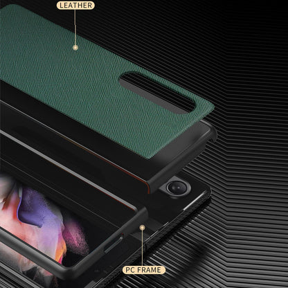 Foldable Cross Pattern Phone Case for Samsung Galaxy z Fold 4 / 5g - Foldable Design - Green