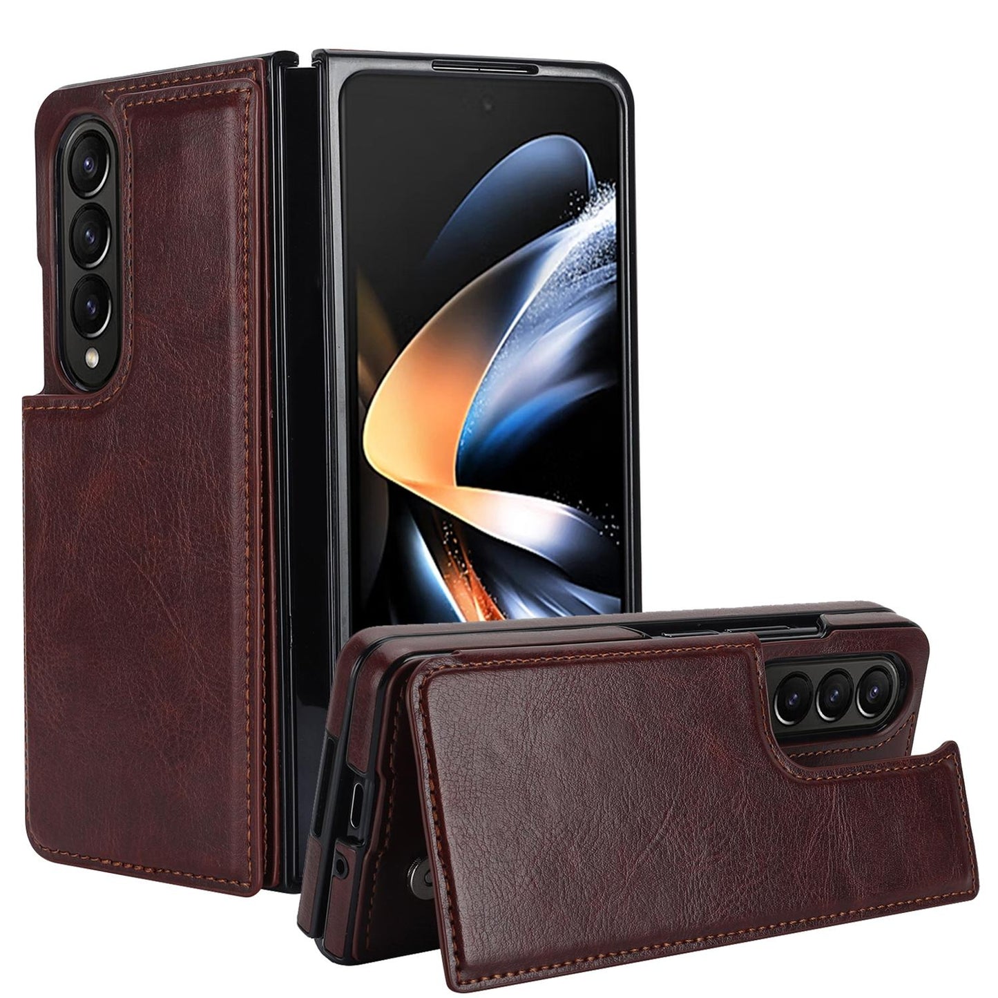 Full Coverage Double Buckle Phone Case for Samsung Galaxy z Fold 4 - Black