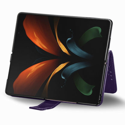 Embossed Butterfly Love Leather Case for Samsung Galaxy z Fold 4 - Flower Design - Black