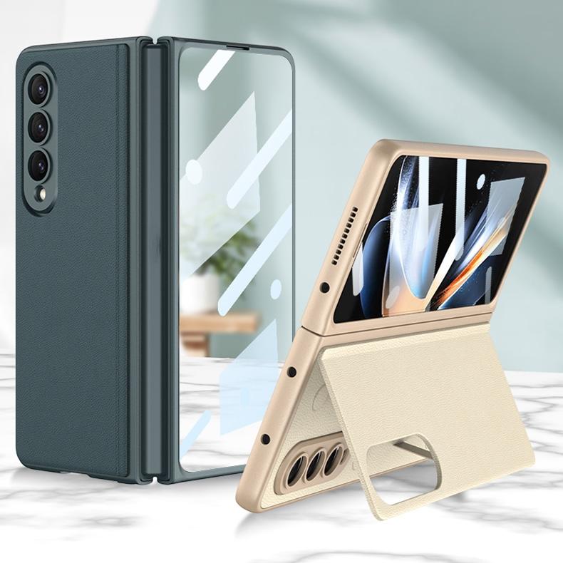 Foldable Leather Case with Stand for Samsung Galaxy z Fold 4 - Ultra Thin - Green