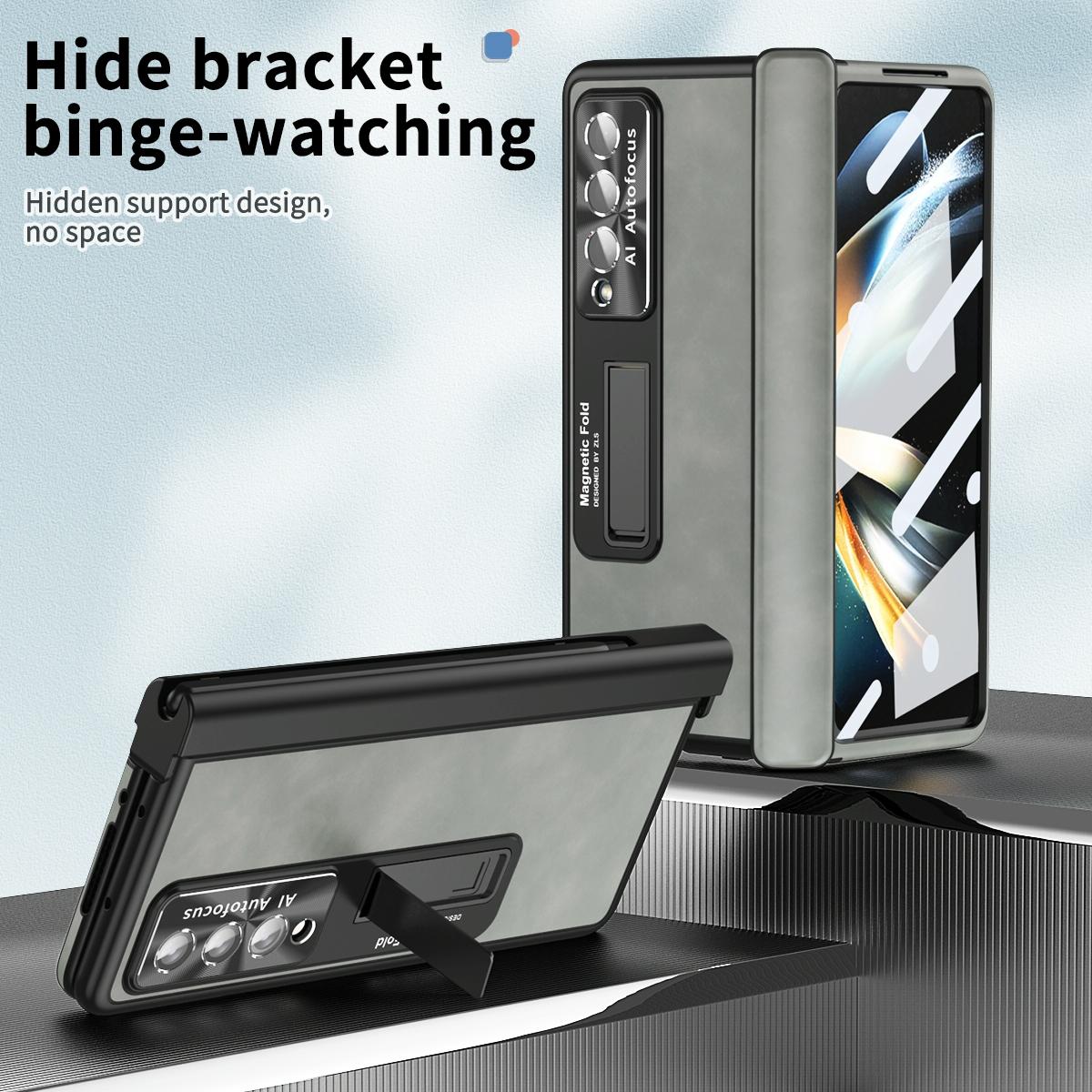 Magnetic Phone Case for Samsung Galaxy z Fold 4 - Napa Pattern - White