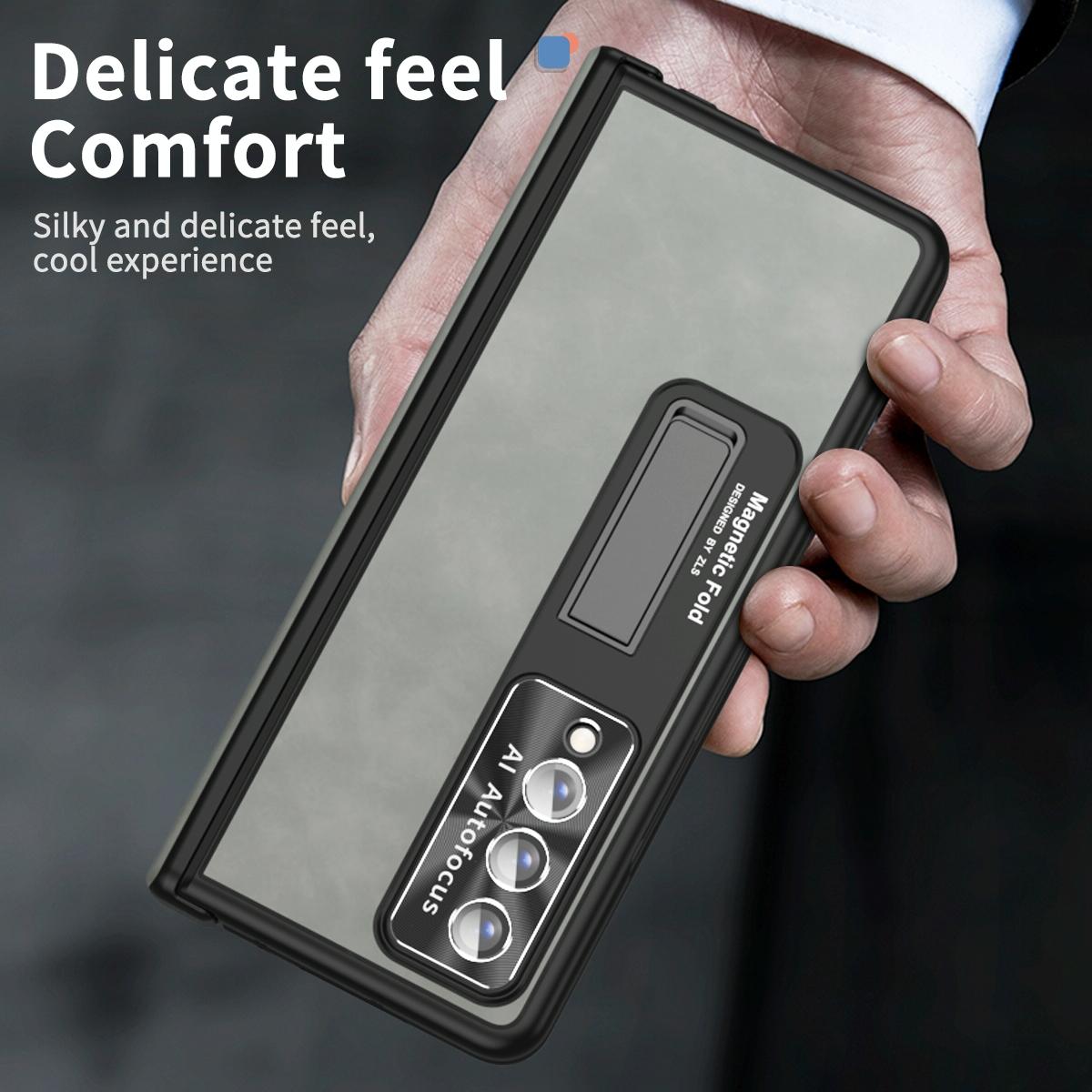 Magnetic Phone Case for Samsung Galaxy z Fold 4 - Napa Pattern - White