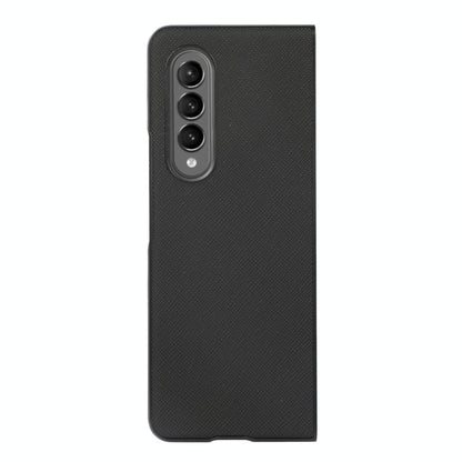 Fold 4 Cross Texture Pu Leather Case - Black