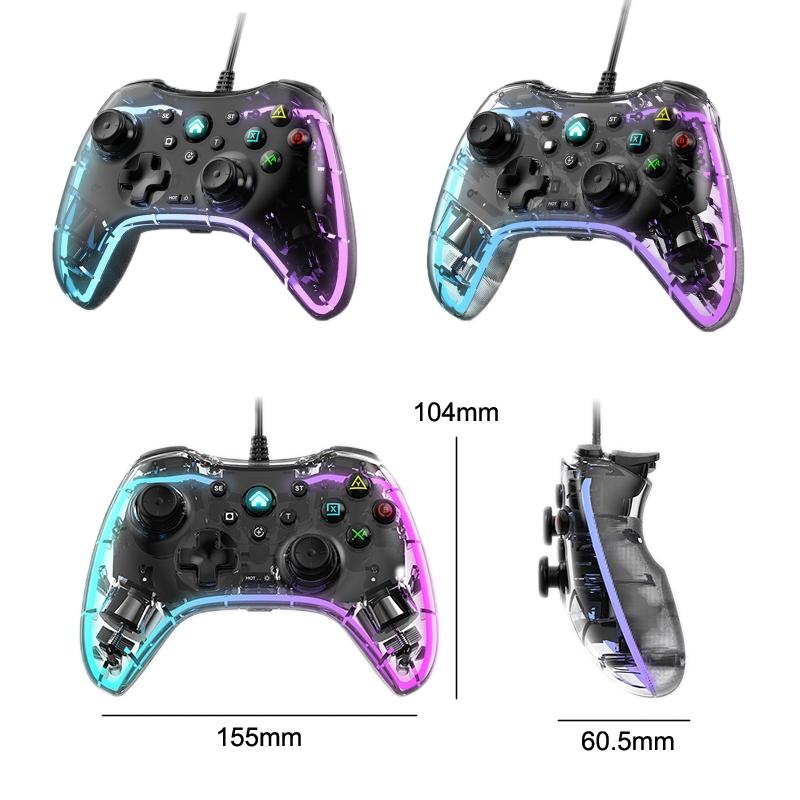 Universal Wired Gamepad for Nintendo Switch / Ps / Computer - Compatible with Multiple Devices - Black