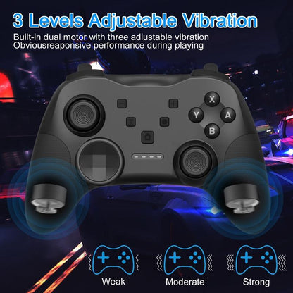 Wireless Bluetooth Game Console Handle for Nintendo Switch with Vibrating Gyroscope - Black