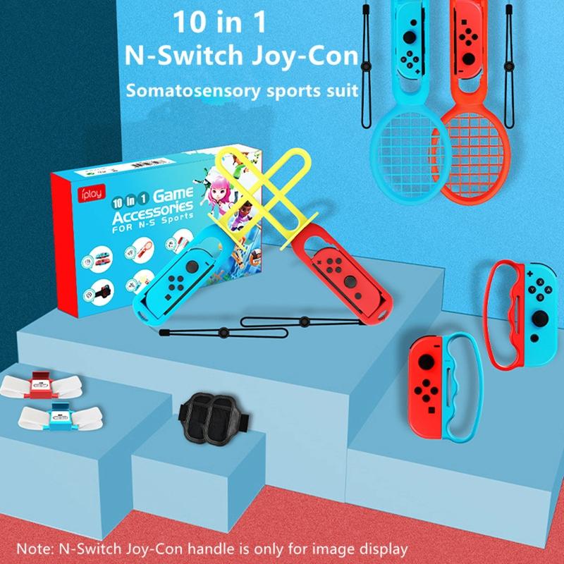 Versatile Grip and Strap Set for Nintendo Switch - 10 in 1