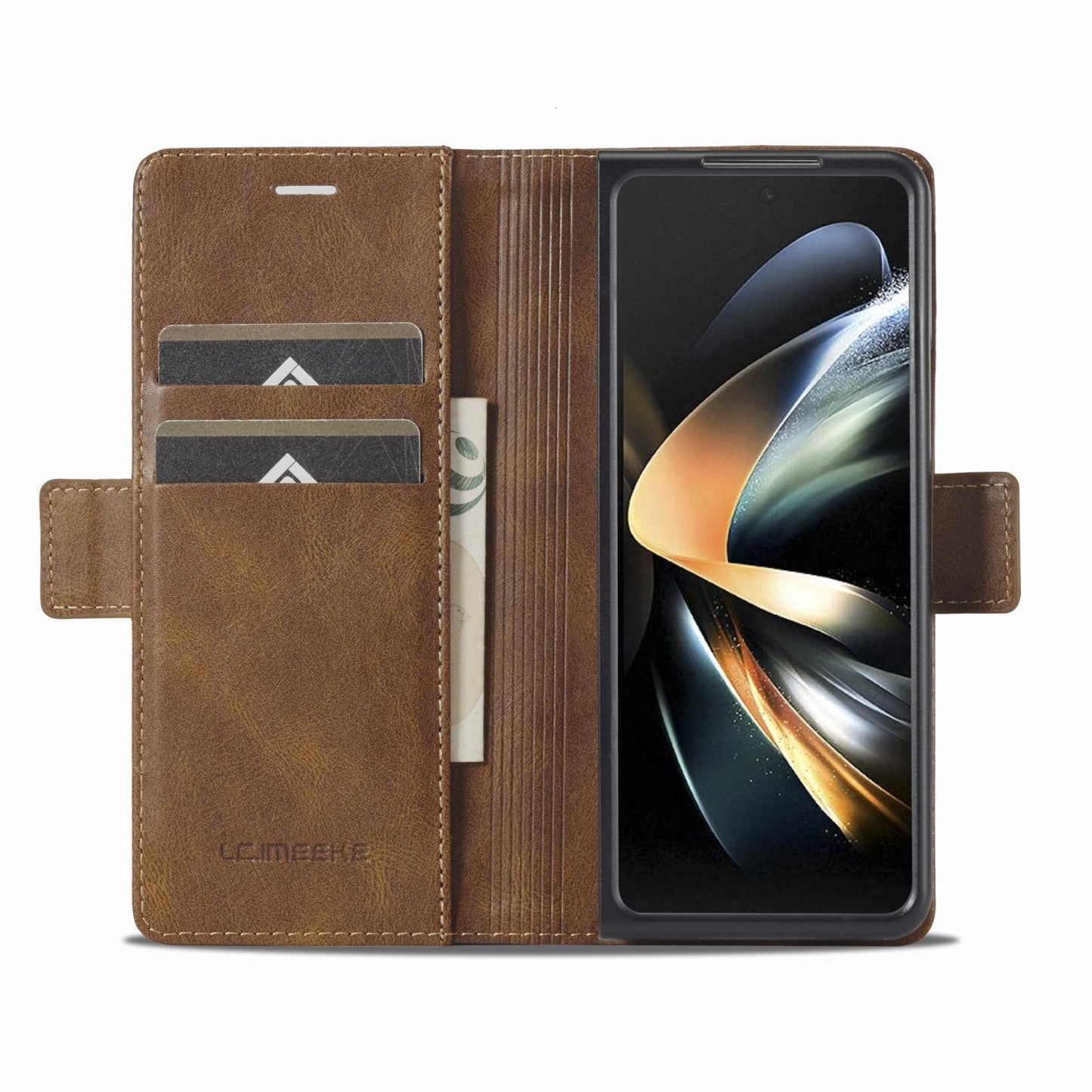 Rfid Leather Phone Case for Samsung Galaxy z Fold 4 / 5g - Secure & Stylish - Brown
