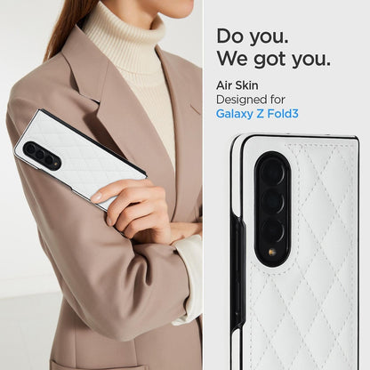 Foldable Microfiber Phone Case for Samsung Galaxy z Fold 4 - Rhombic Design - Black