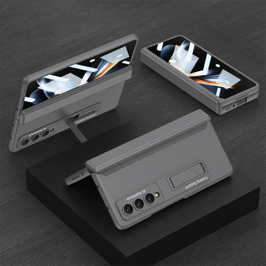 Foldable Magnetic Hinge Case for Samsung Galaxy z Fold 4 - Compact Design - Grey
